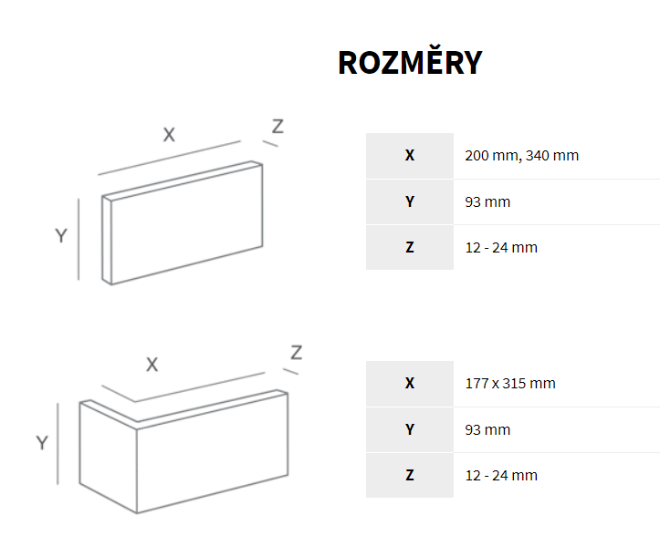 trento 1 rozměry